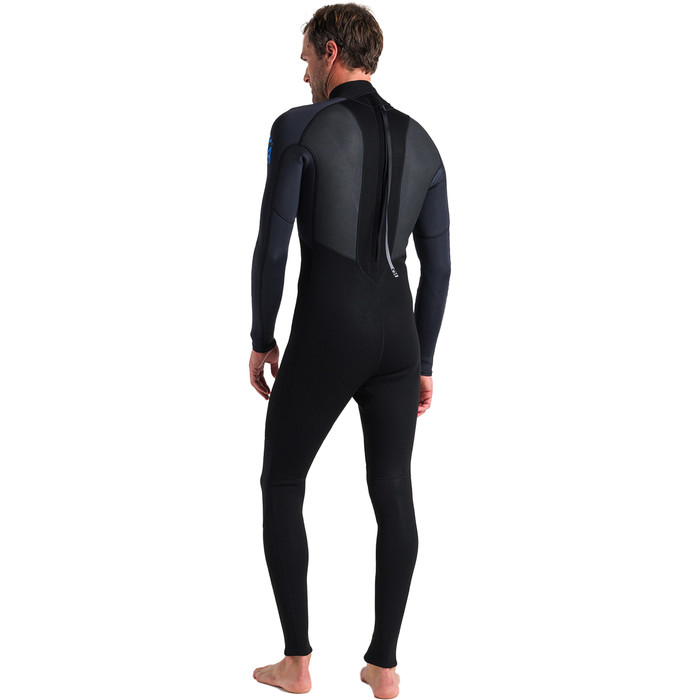 2024 C-Skins Mens Element 3/2mm Back Zip Wetsuit C-EL32STM - Black / Anthracite / Cyan